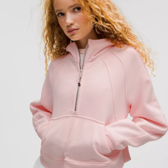 lululemon athletica Sweaters - Lululemon Oversized Scuba Half Zip Hoodie in Strawberry Milkshake XS/S